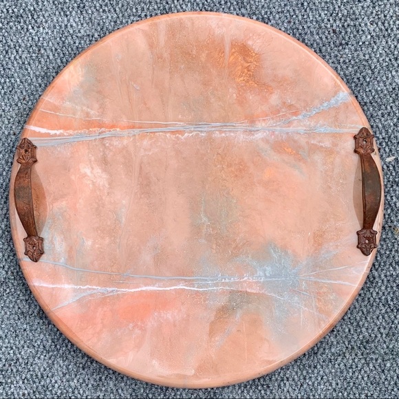 Hand paintedstone look lazy susan